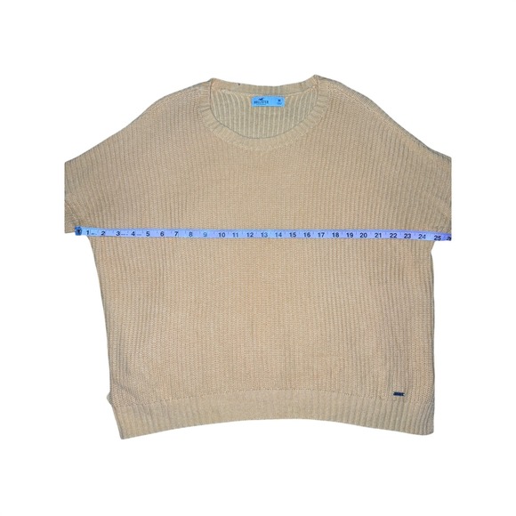 Modern Hollister Size Medium Mustard Yellow Ribbed Knit Crew Neck Sweater - Picture 5 of 8